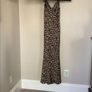 Long mermaid style cheetah dress silky